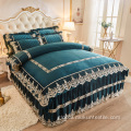 Velvet Bed Skirts bed skirts set with Lace Bed Skirt Bedspread Supplier